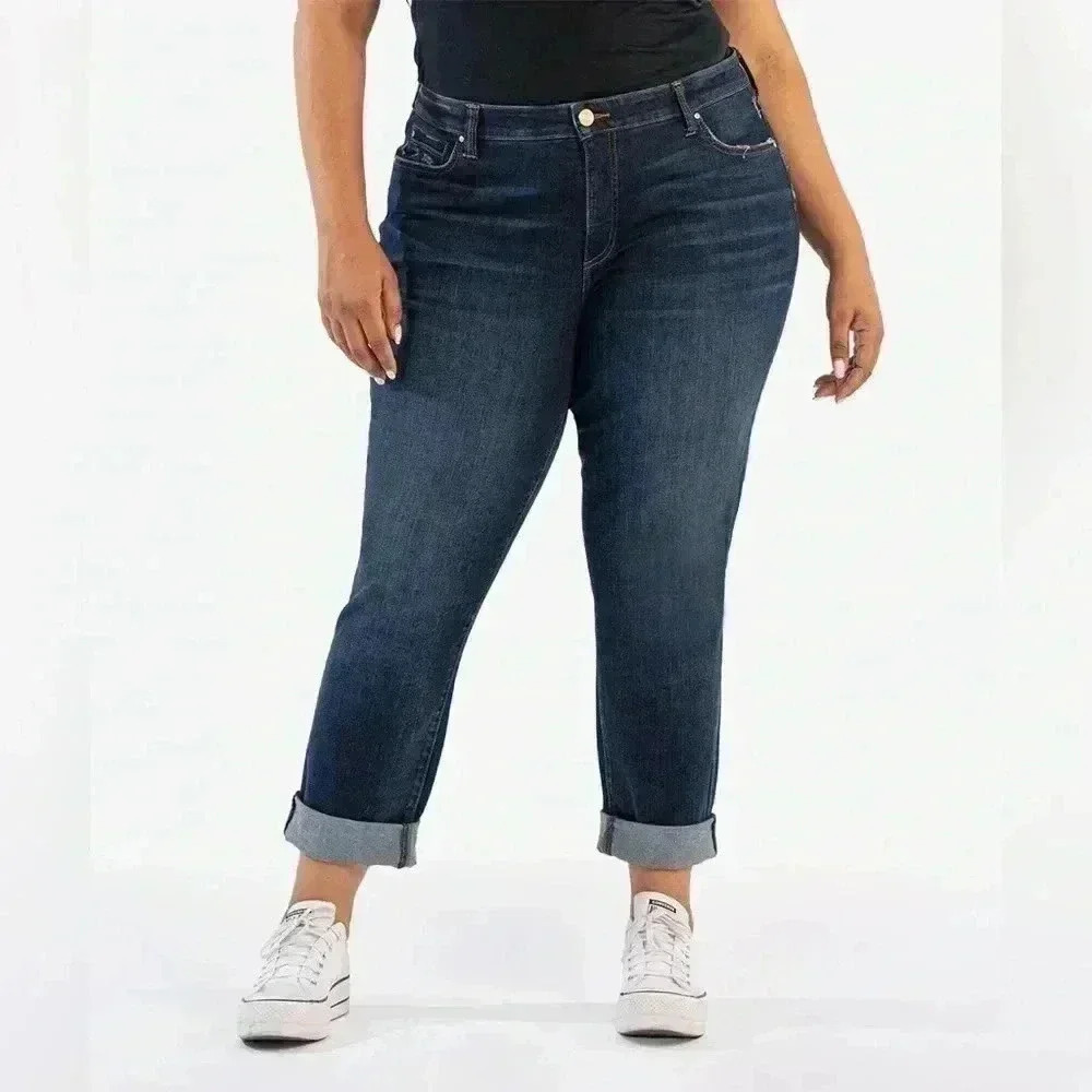 NEW Kut From the Kloth Catherine High Rise Boyfriend Plus Size 24W